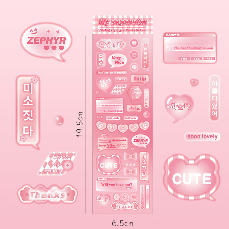 Laser dialog DIY manual account sticker #S6648