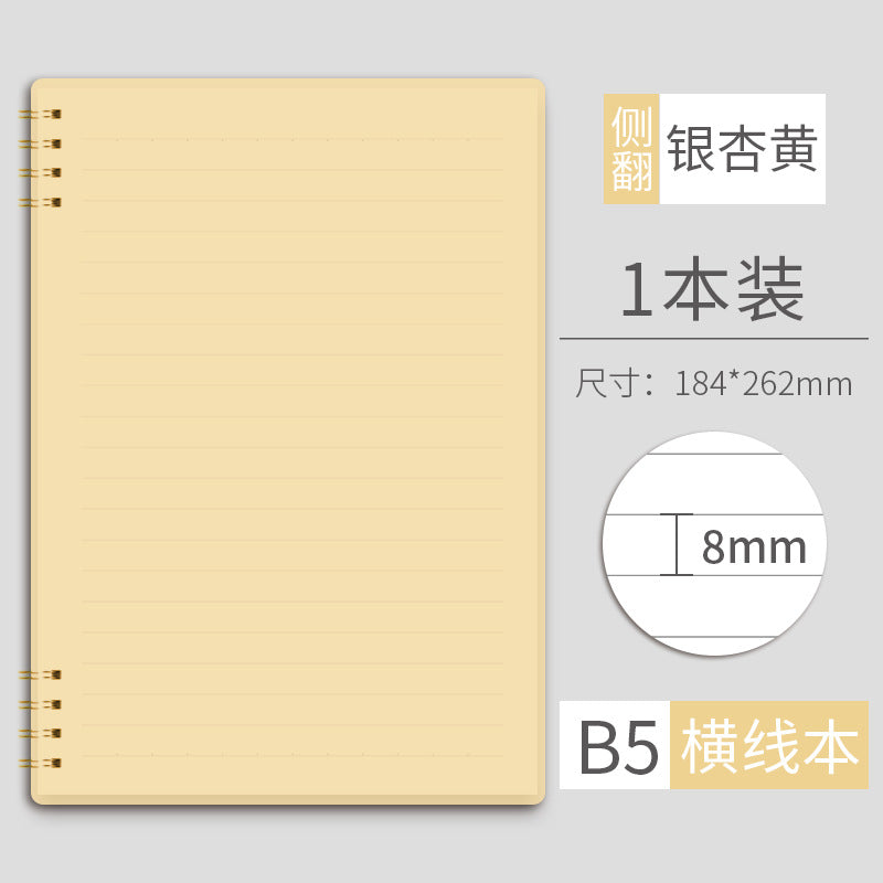 A5 B5 Morandi coil thickened 80g horizontal line 160page #Book2914