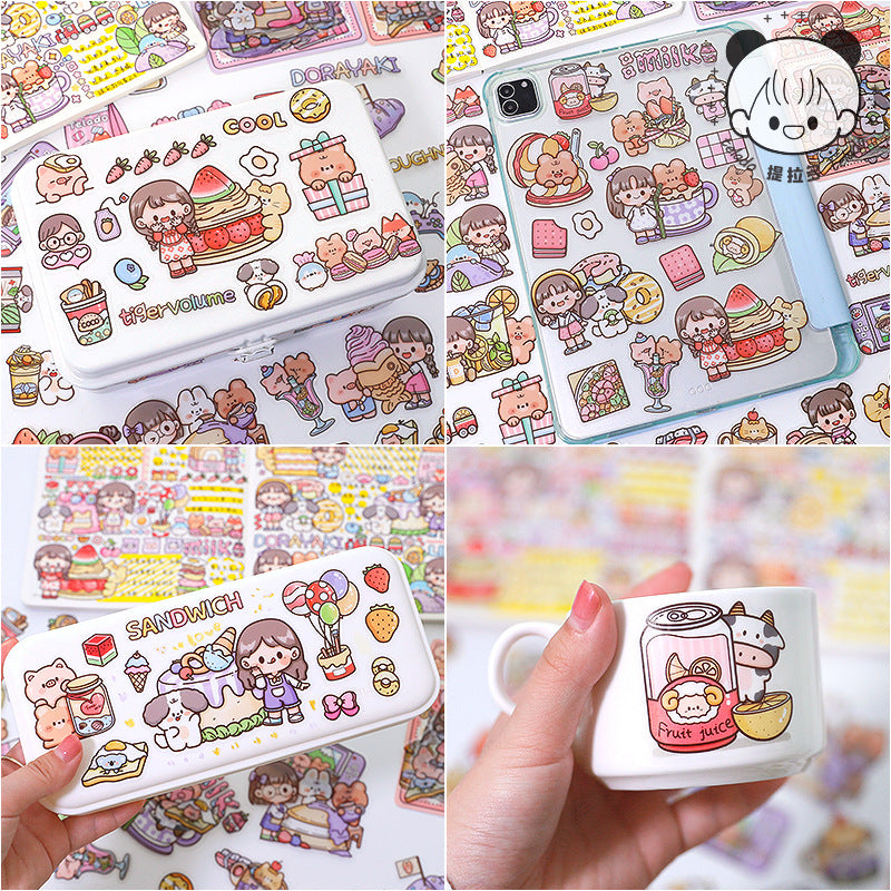 Colorful dessert series cute cartoon character DIY hand account stickers#S2112