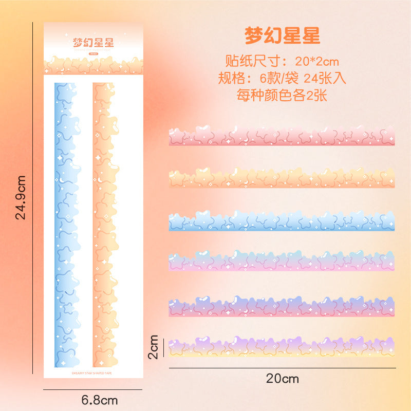 Irregular wave landscaping manual account material decorative sticker #S6624