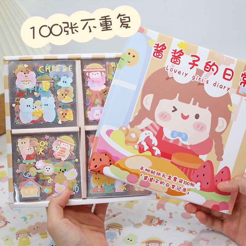 Cute cartoon girly heart sticker 100pcs #st1396