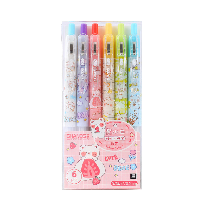 0.5mm student cartoon cute gel pen 6pcs/lot #p1772