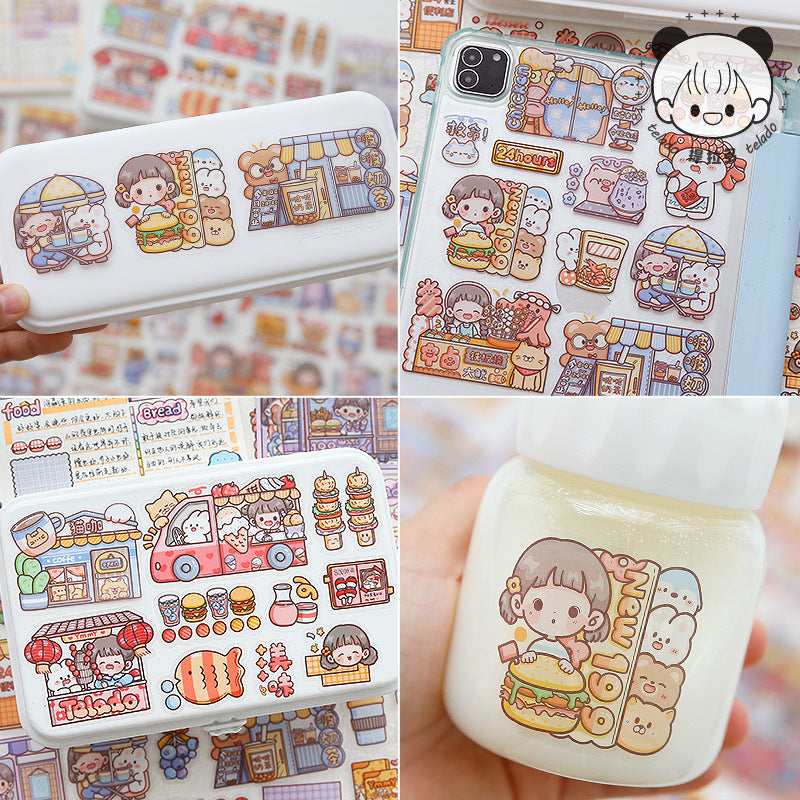 PET waterproof water cup cute female hand account sticker #S5602