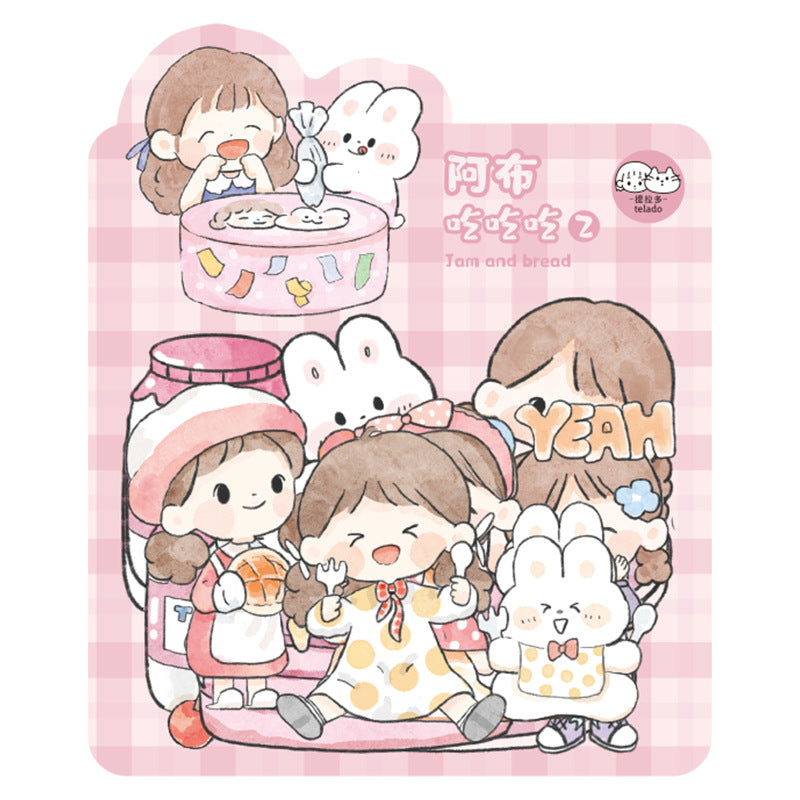 Waterproof cute hand account girl computer water cup sticker 9 girls*3pcs #s8077