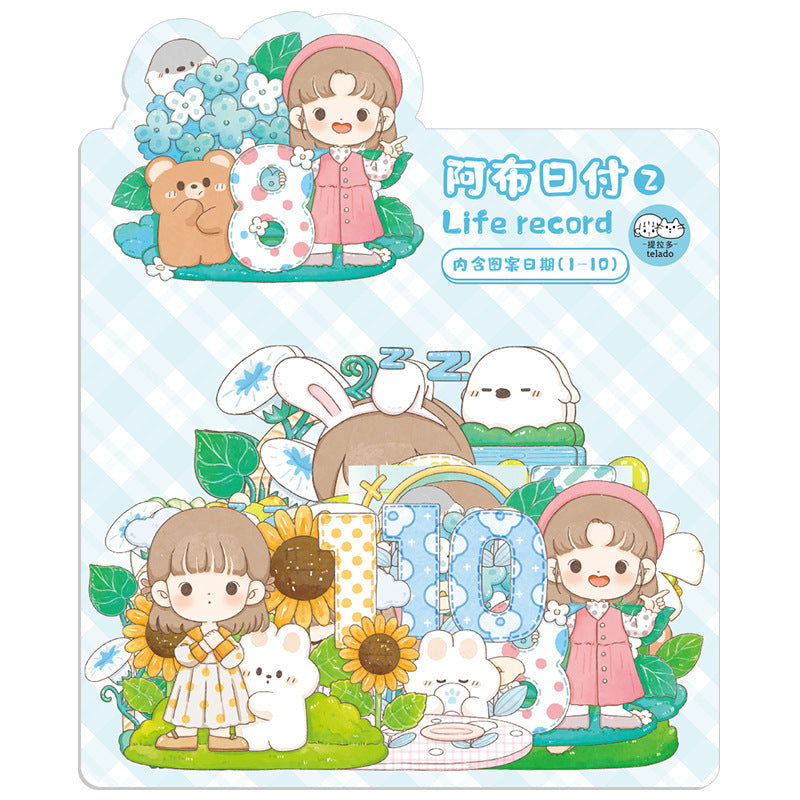 Cute girl water cup cartoon sticker #S7150