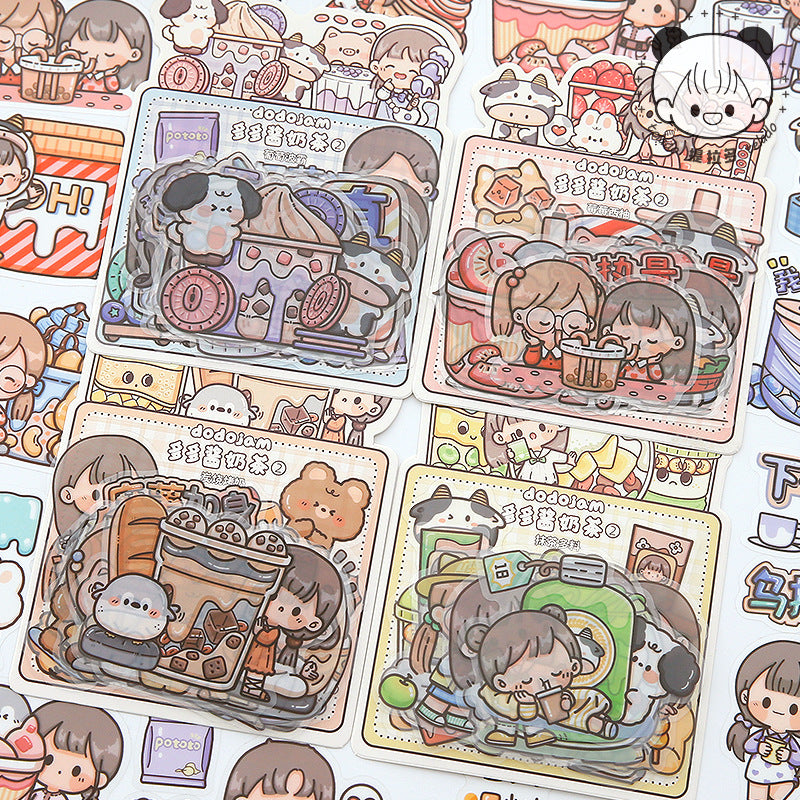 PET waterproof cute girl hand account sticker #S8710