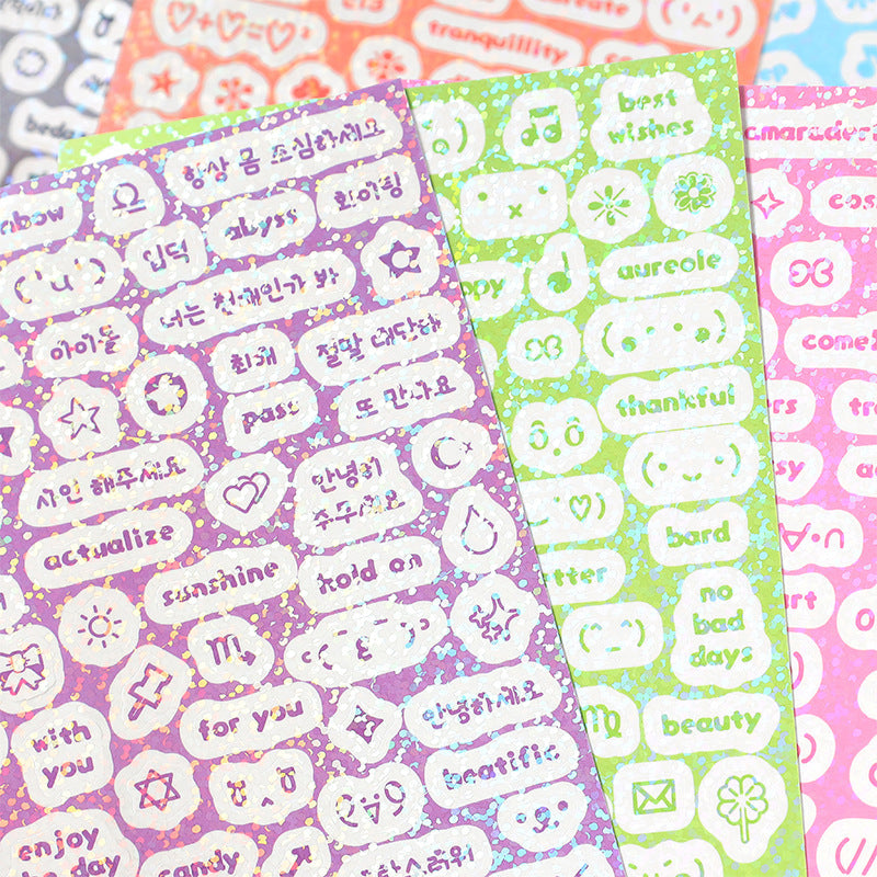 English letters glittering hand account DIY decorative stickers #S9842