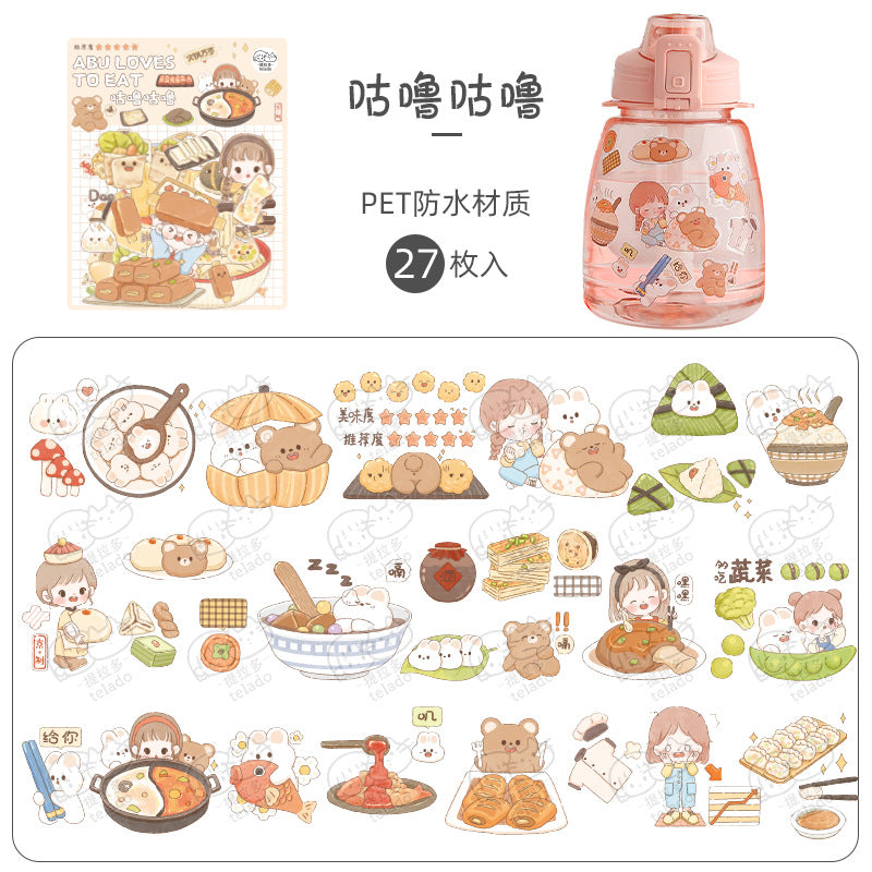 Couple dating daily cute girl hand account waterproof sticker #s8957