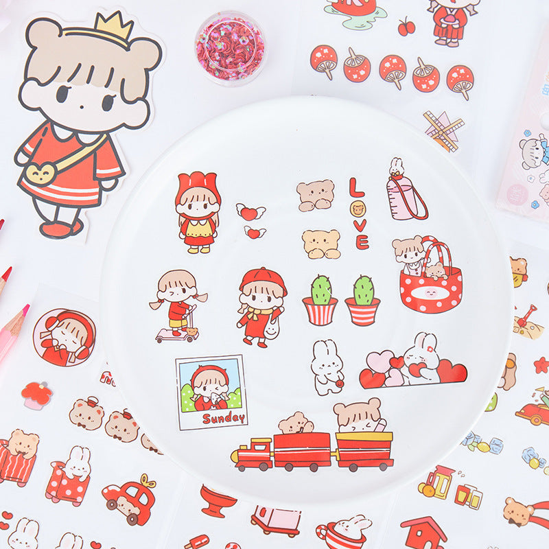 Pet waterproof hand account girl stickers 10pcs/lot #s3998