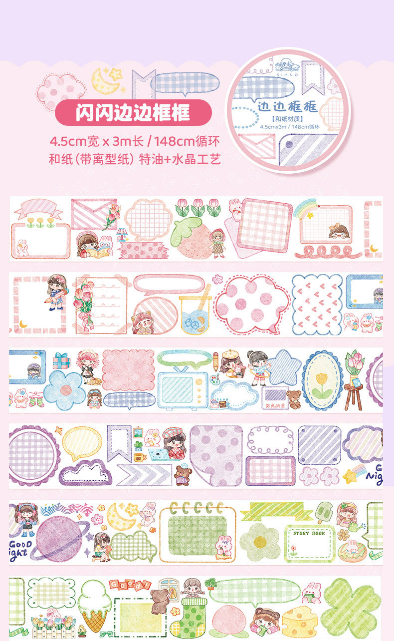 Cute girl cartoon hand account decoration sticker #S5120