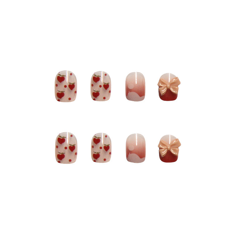 New Peach Bow Nail Tips #N4324
