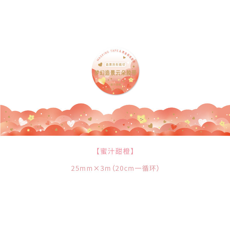 Dream landscaping bronzing cloud tape sticker #S4370