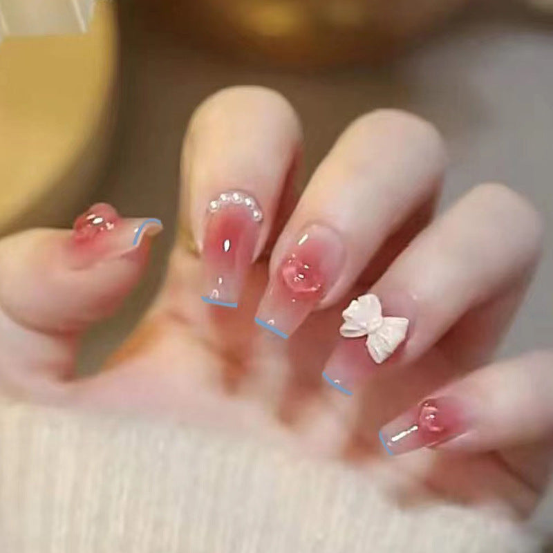 Pink Translucent Love Pearl Nail Patch #N6310