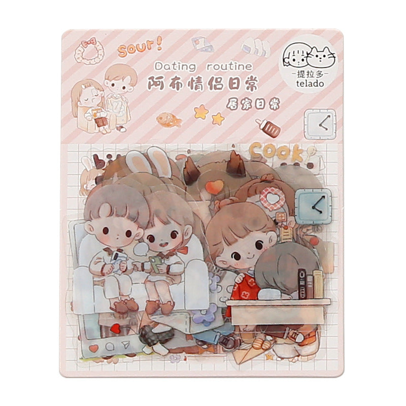 Couple dating daily cute girl hand account waterproof sticker #s8957