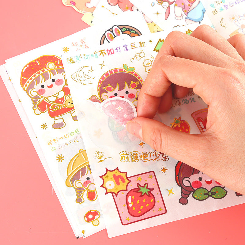 hot stamping stickers 4pcs/lot #st6396