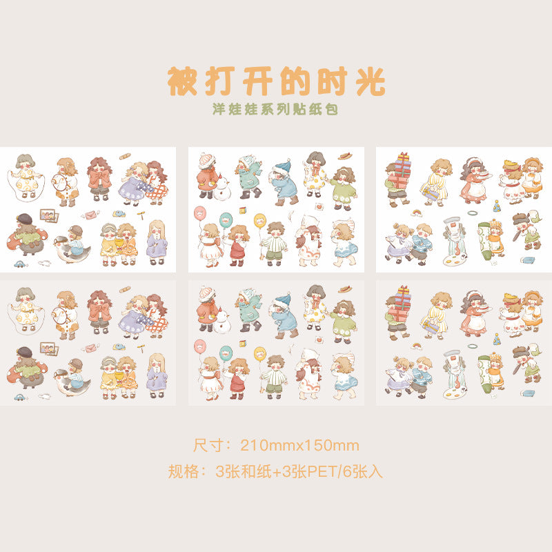Doll series stickers Cute cartoon fairy tale character hand account DIY decorative stickers #S3978