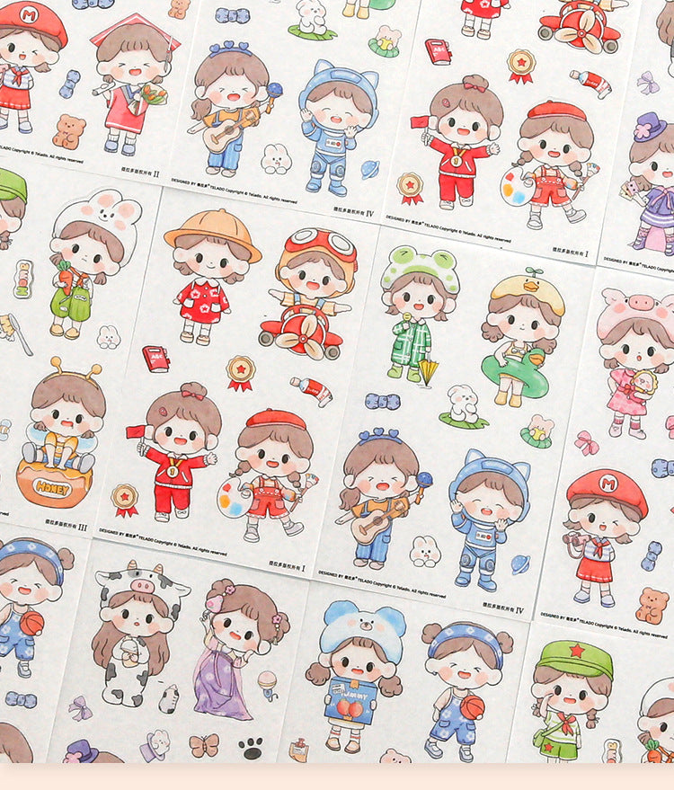 cute girl stickers12pcs/lot st5101