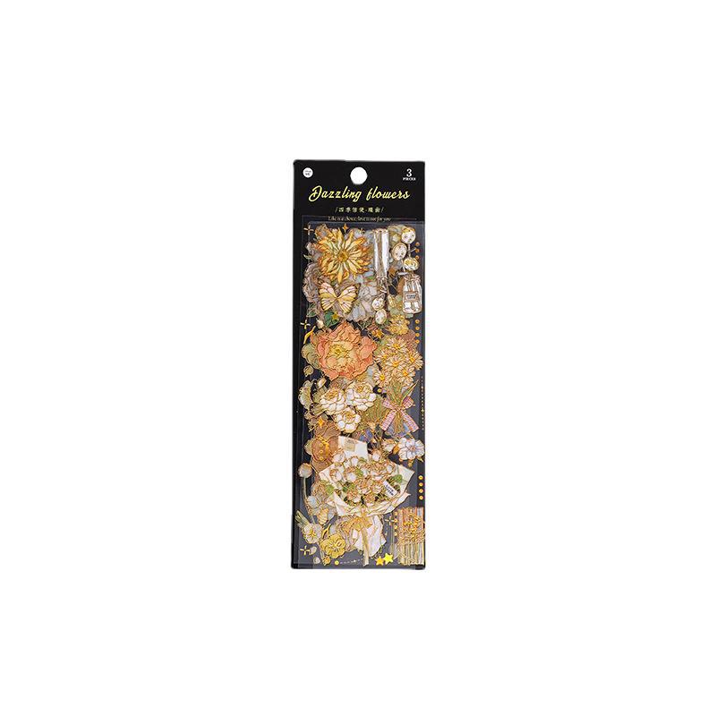 Vintage flower DIY hand account material sticker #S9754
