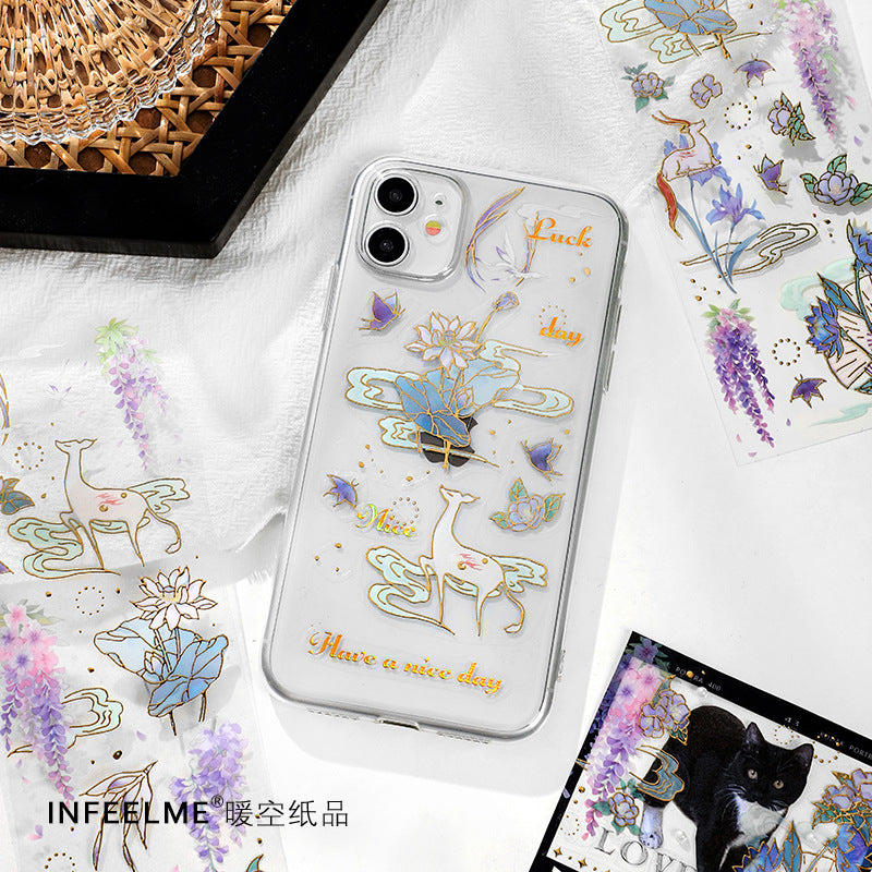Hot stamping trend hand account material decorative stickers #S9750