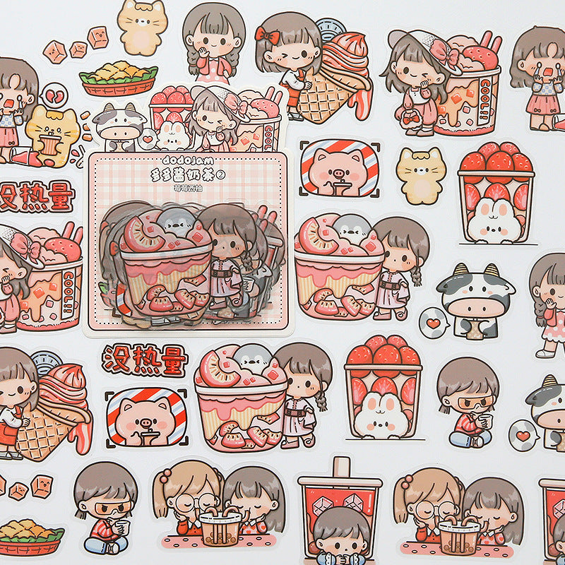 PET waterproof cute girl hand account sticker #S8710