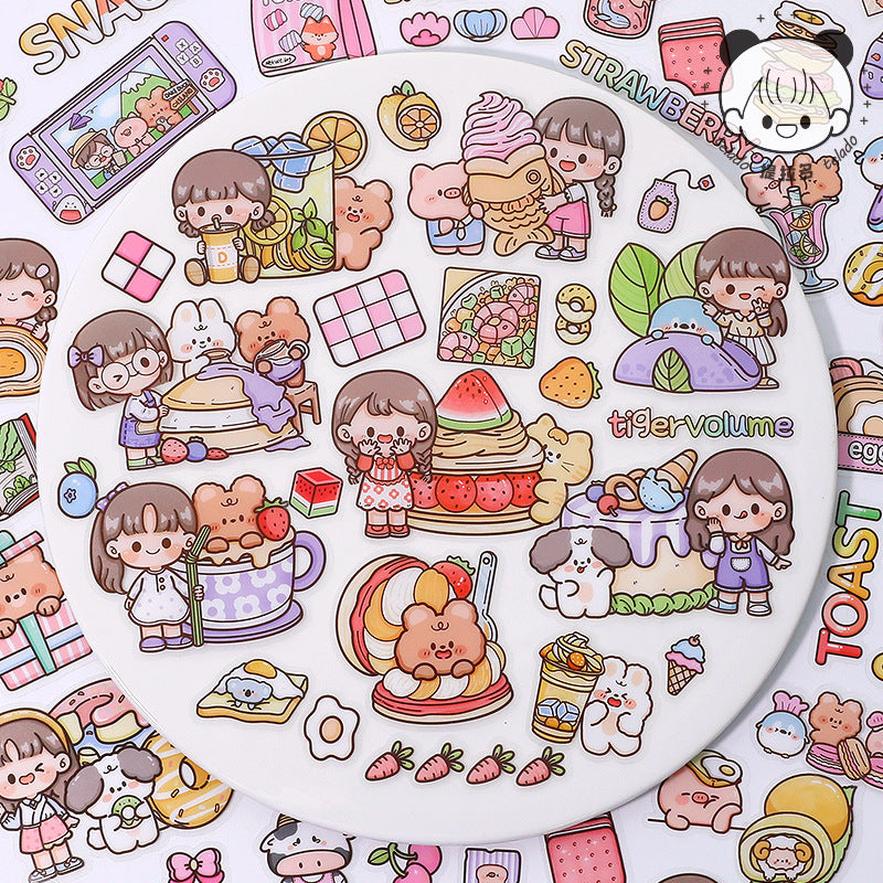 Colorful dessert series cute cartoon character DIY hand account stickers#S2112