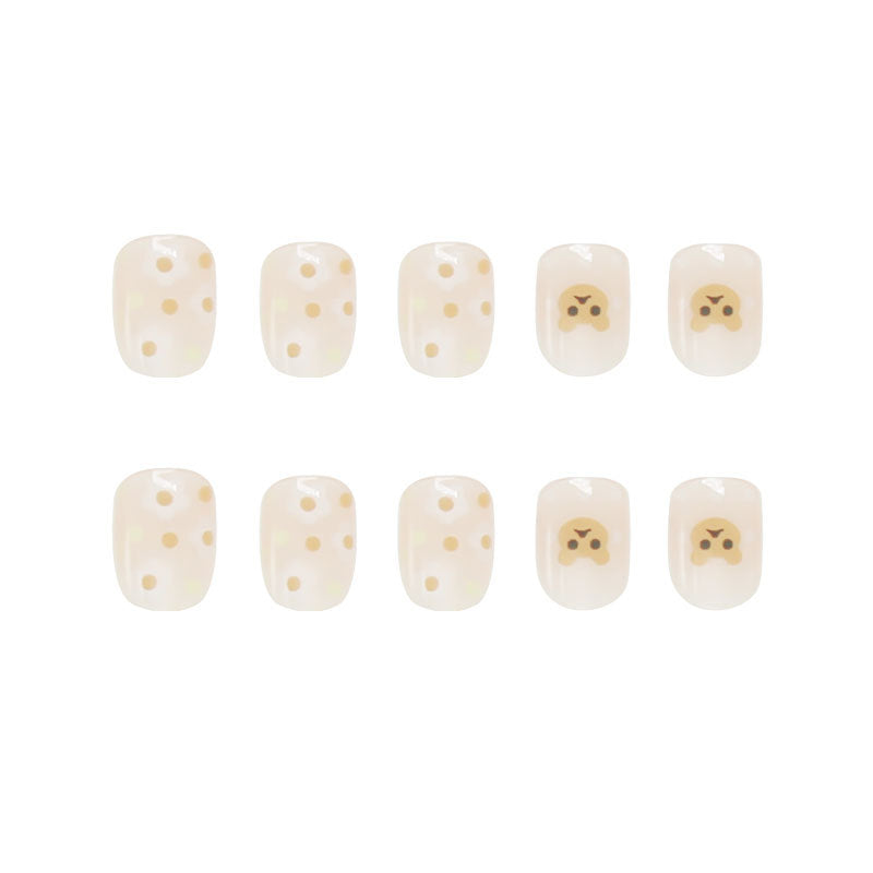 Fresh Yellow Cute Girls Nail Art Wearable Nails Tips #N4270