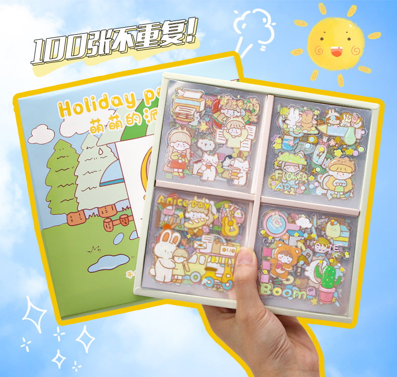 Cute cartoon girly heart sticker 100pcs #st1396