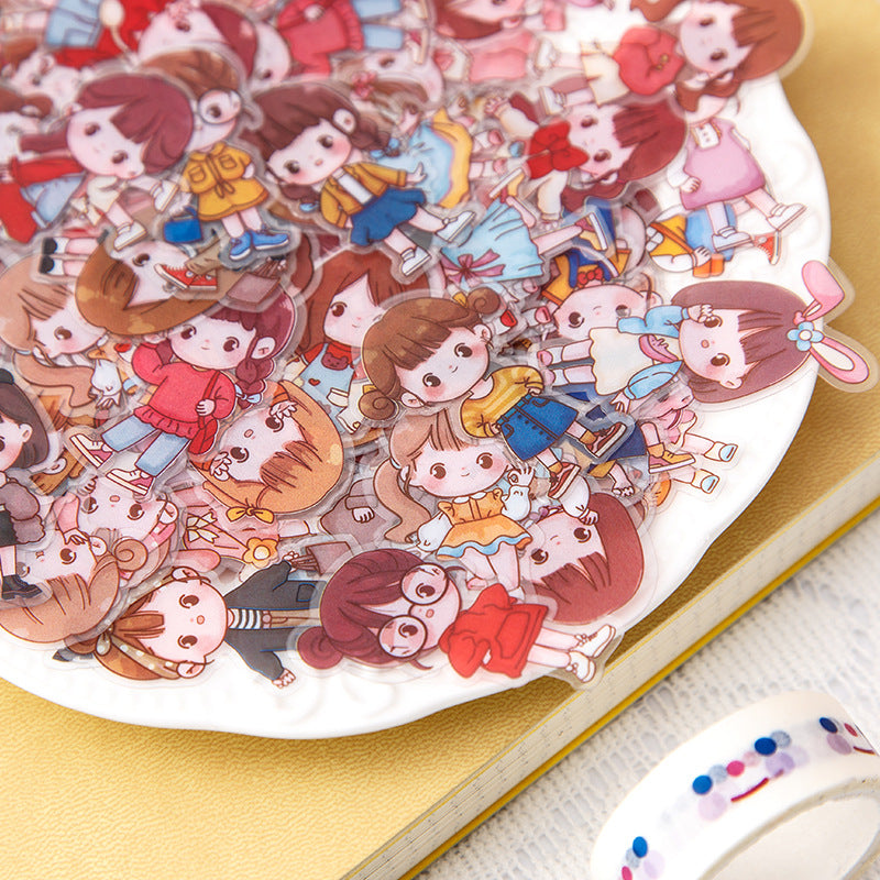 40 Pcs/Lot PET sticker 10 Girls Style cute cartoon waterproof decorative sticker #ST3145
