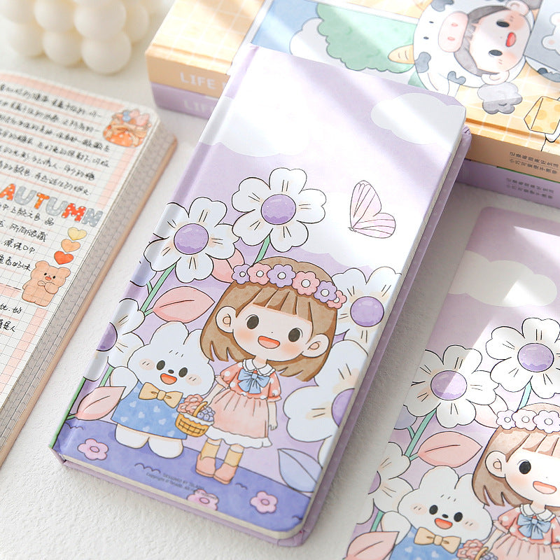 Cute girl heart notes learning stationery note book #b6228