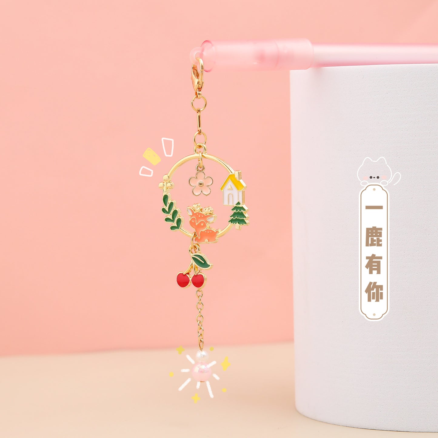 Cute pendant pendant pen student pen black 2pcs #p4588