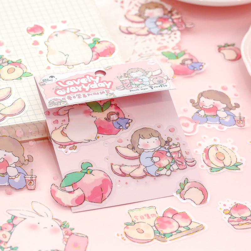 PVC bronzing cute hand account decorative stickers 30 pieces #S9740