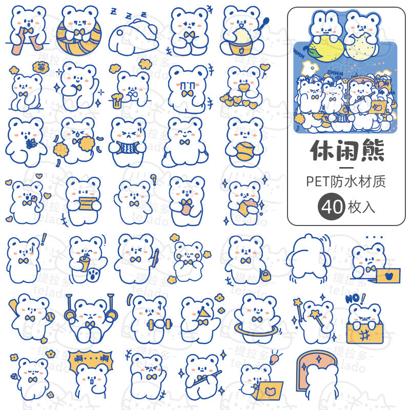 Cute cartoon water cup mug mobile phone hand account sticker 40pcs/lot #s7217
