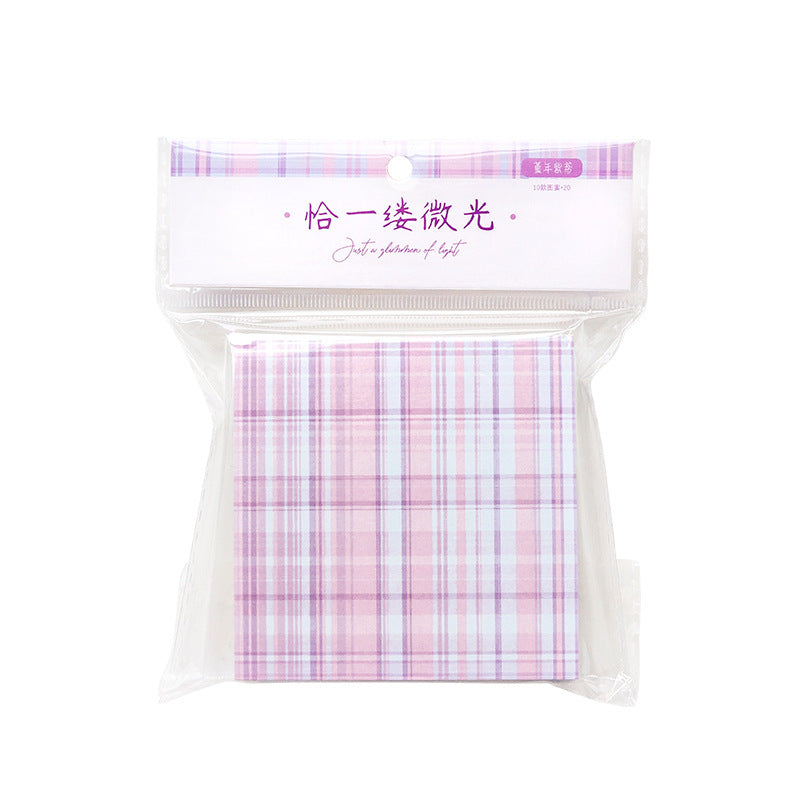 Simple lattice hand account material message paper sticky note #N3162