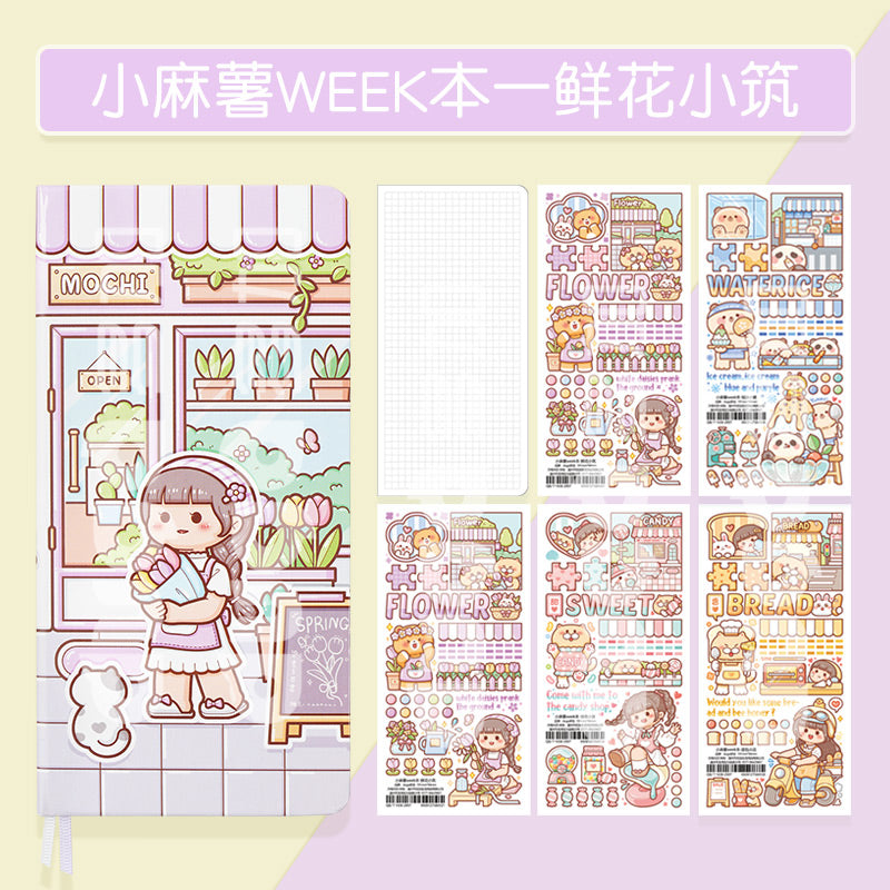 New cute Mochi notebook week book#B8176
