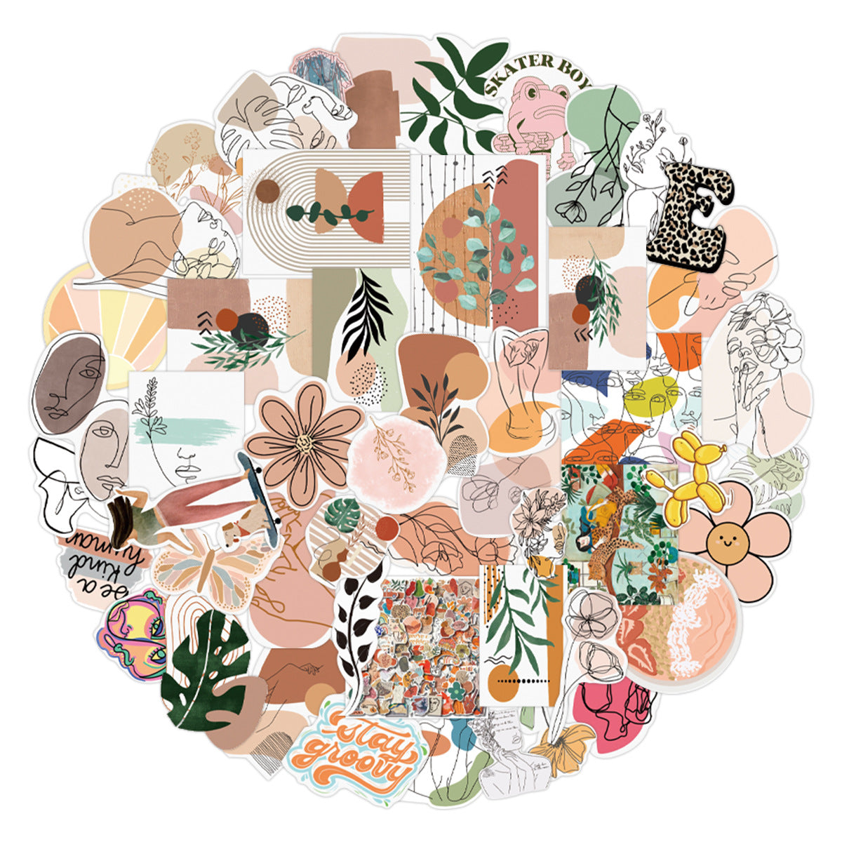 50PCS Vintage Aesthetic Art Drawing Doodle Stickers#S3578