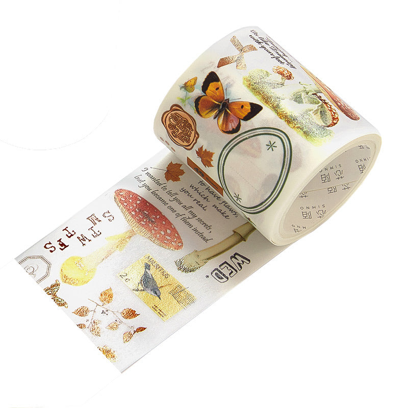 Retro creative text animal and plant handbook stickers #S3166
