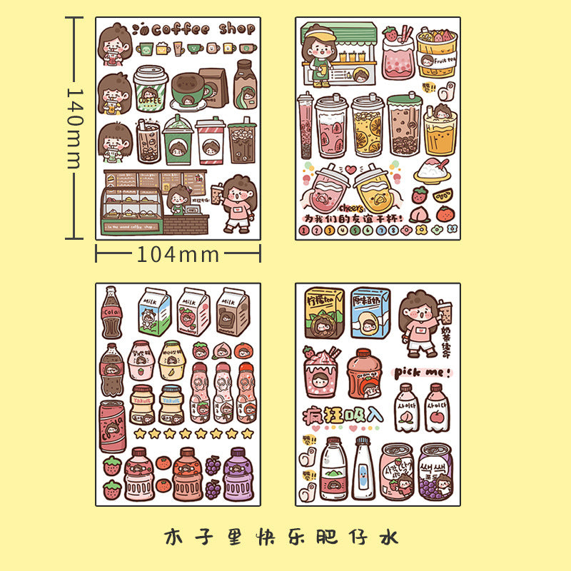 Cute character hand account DIY decorative sticker #S0374