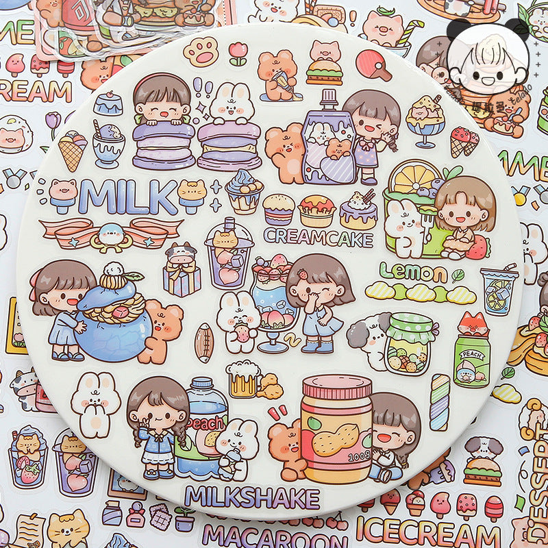 PET waterproof water cup cute female hand account sticker #S5602