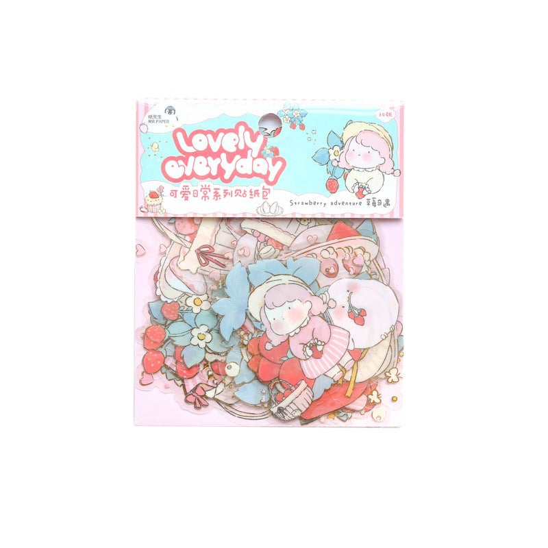 PVC bronzing cute hand account decorative stickers 30 pieces #S9740