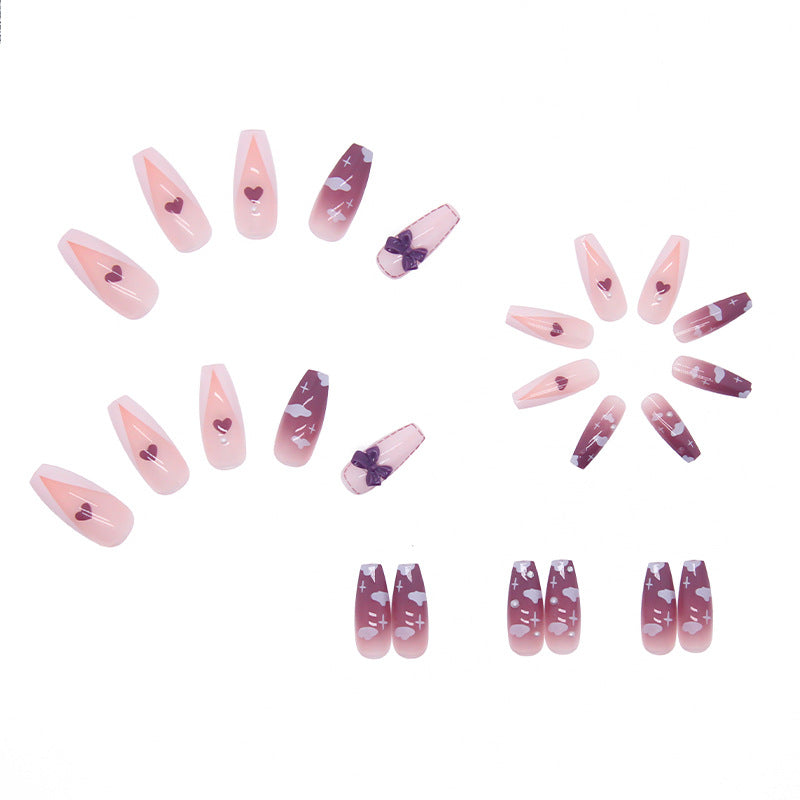Butterfly Nail Tips Art Detachable manicure with drill nail tips #N0826