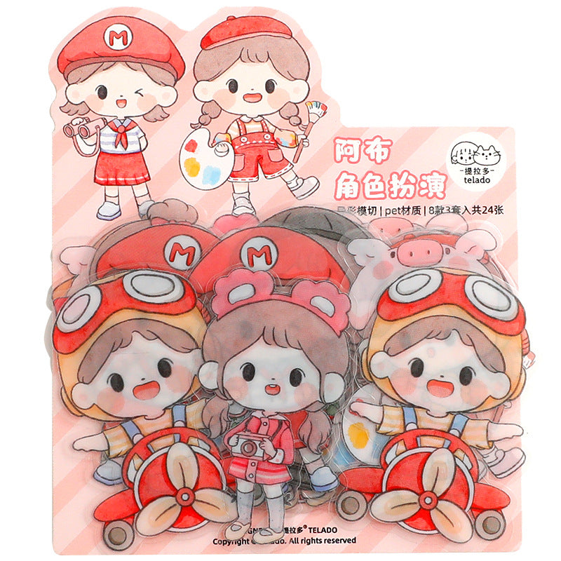 PET waterproof cute female hand account sticker #S7160