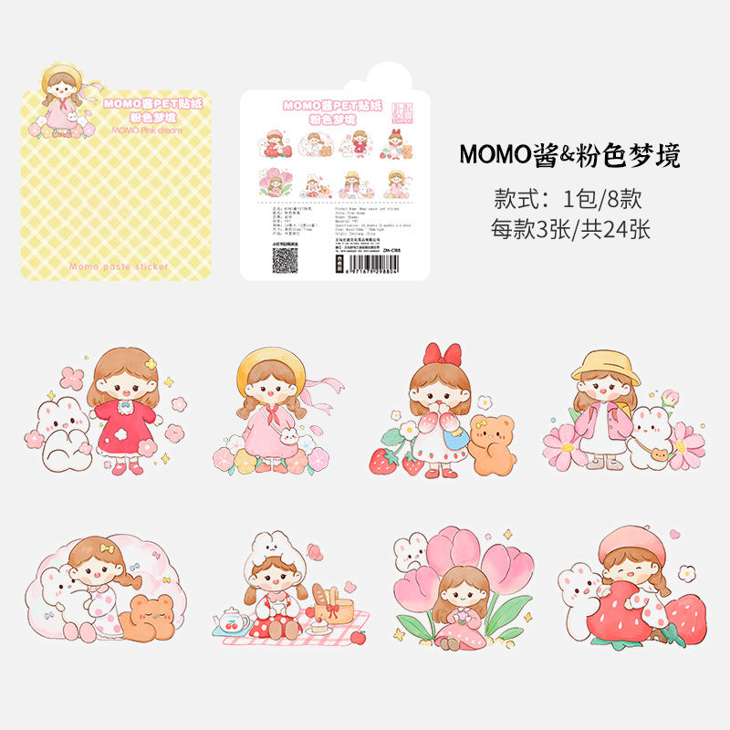 Cute girl PET waterproof hand account sticker #S6616
