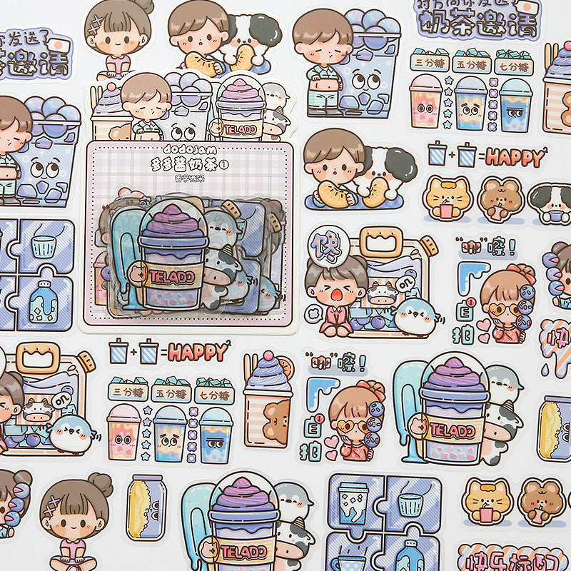 PET waterproof cute girl hand account sticker #S8710