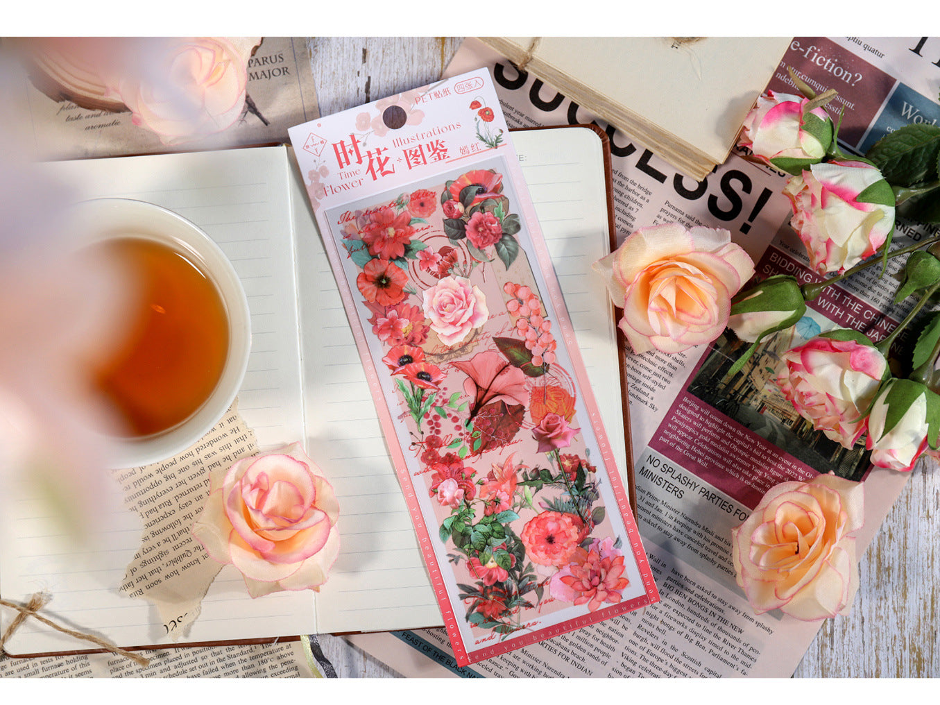 Small fresh plants and flowers hand account material stickers #S5118