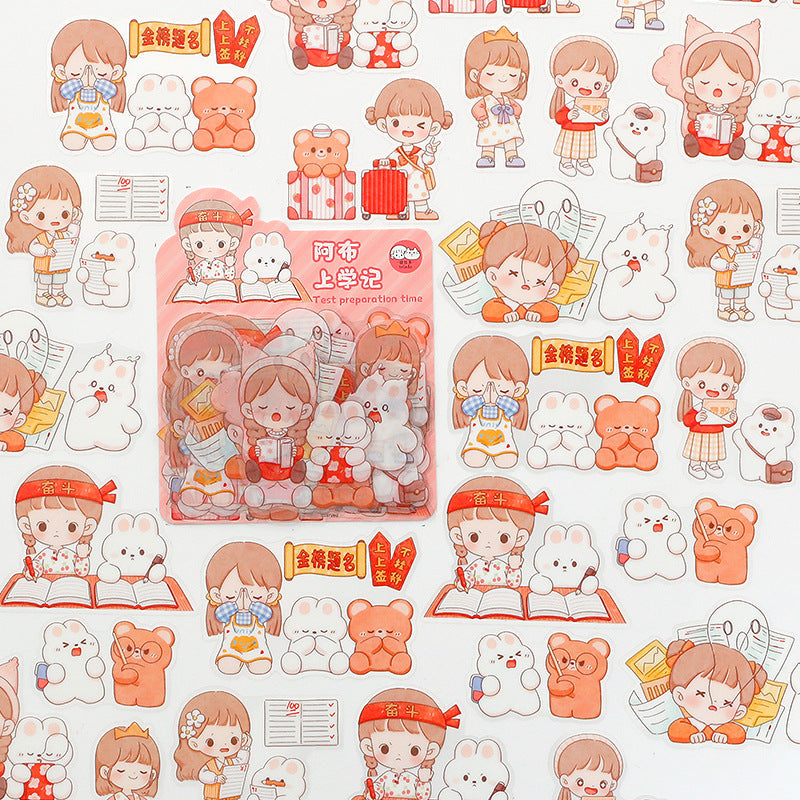 PET waterproof cute girl hand account sticker #S7156