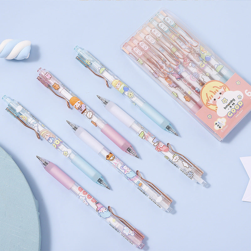 Girls Press Gel Pens 6 pcs/lot #p3528