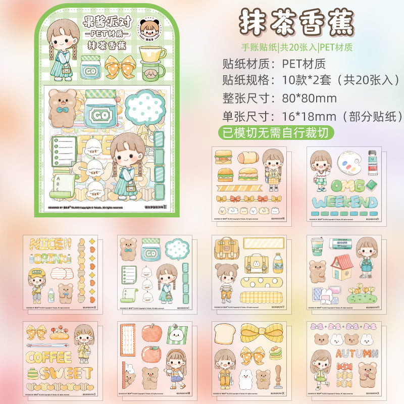 Cute girl food sticker 2pcs*10shape #S6196