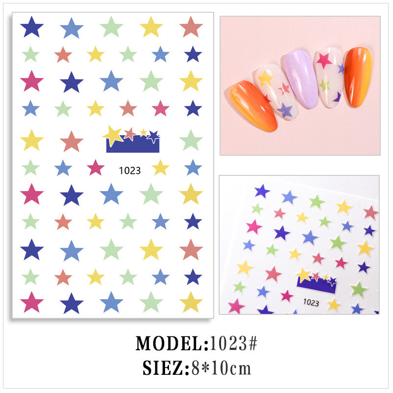 Colorful Heart Love Nail Stickers #s8266