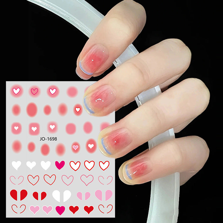 Peach Heart Love Small Pattern Gradient Nail Sticker #s2110
