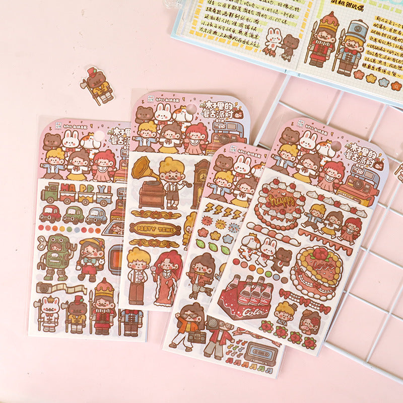 Cute character hand account DIY decorative sticker #S0374
